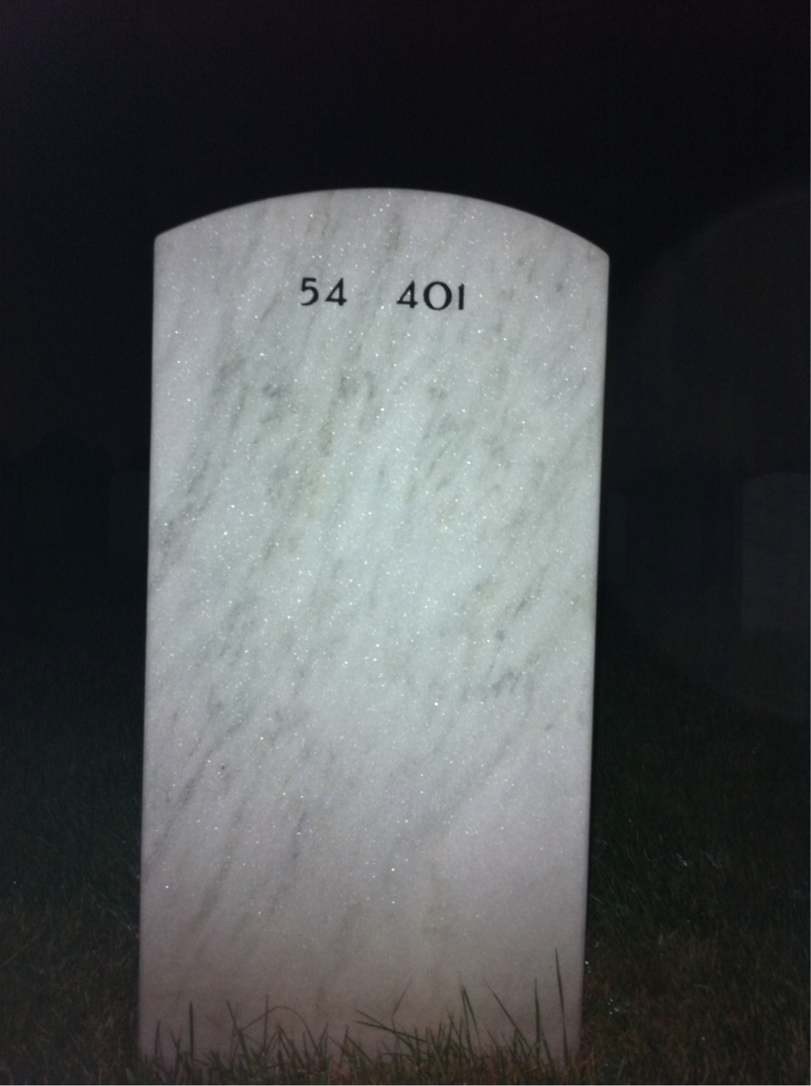 Back of headstone — Samuel Hess