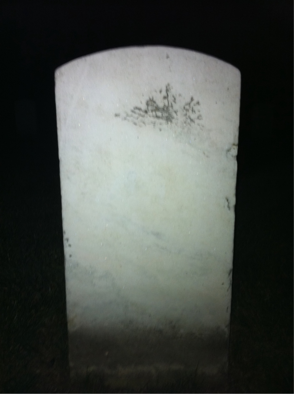 Back of headstone — Infant Ball