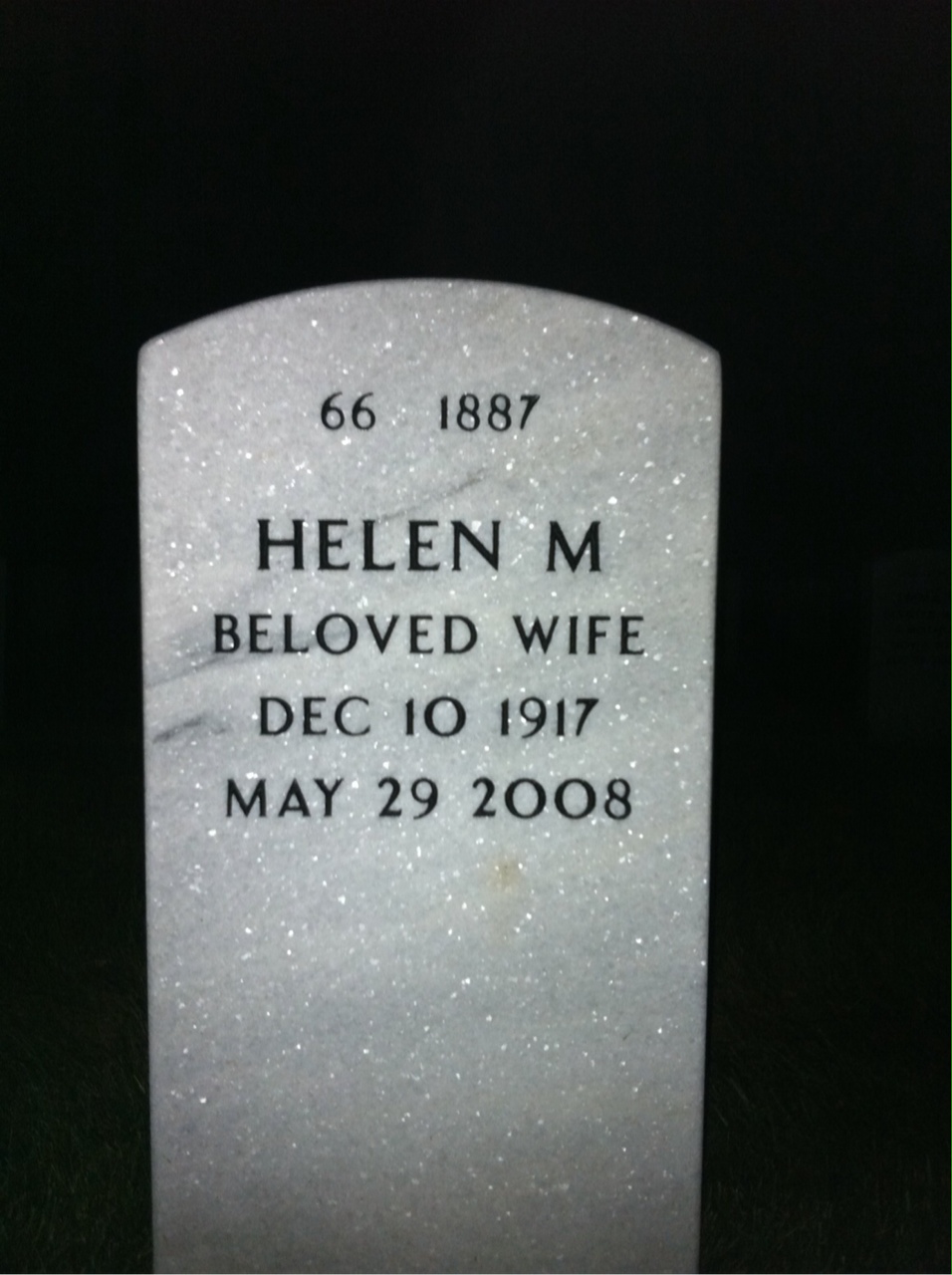 Back of headstone — William Foster