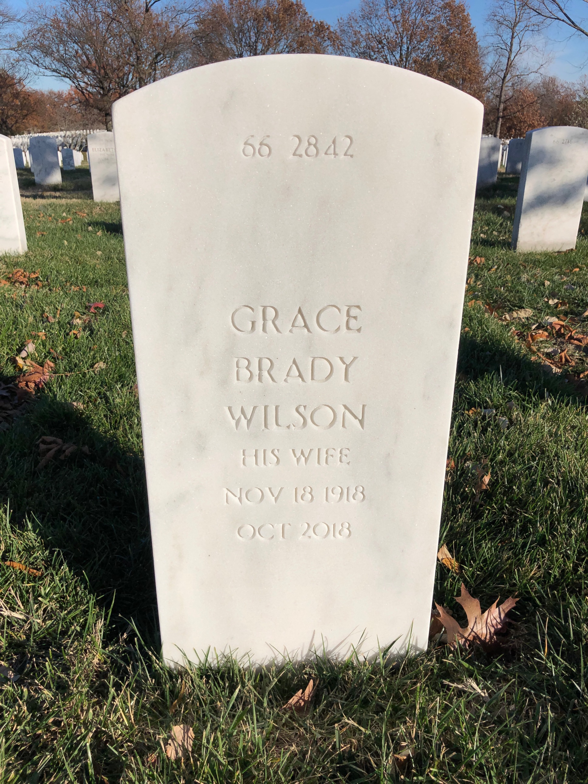 Back of headstone — Donald Wilson