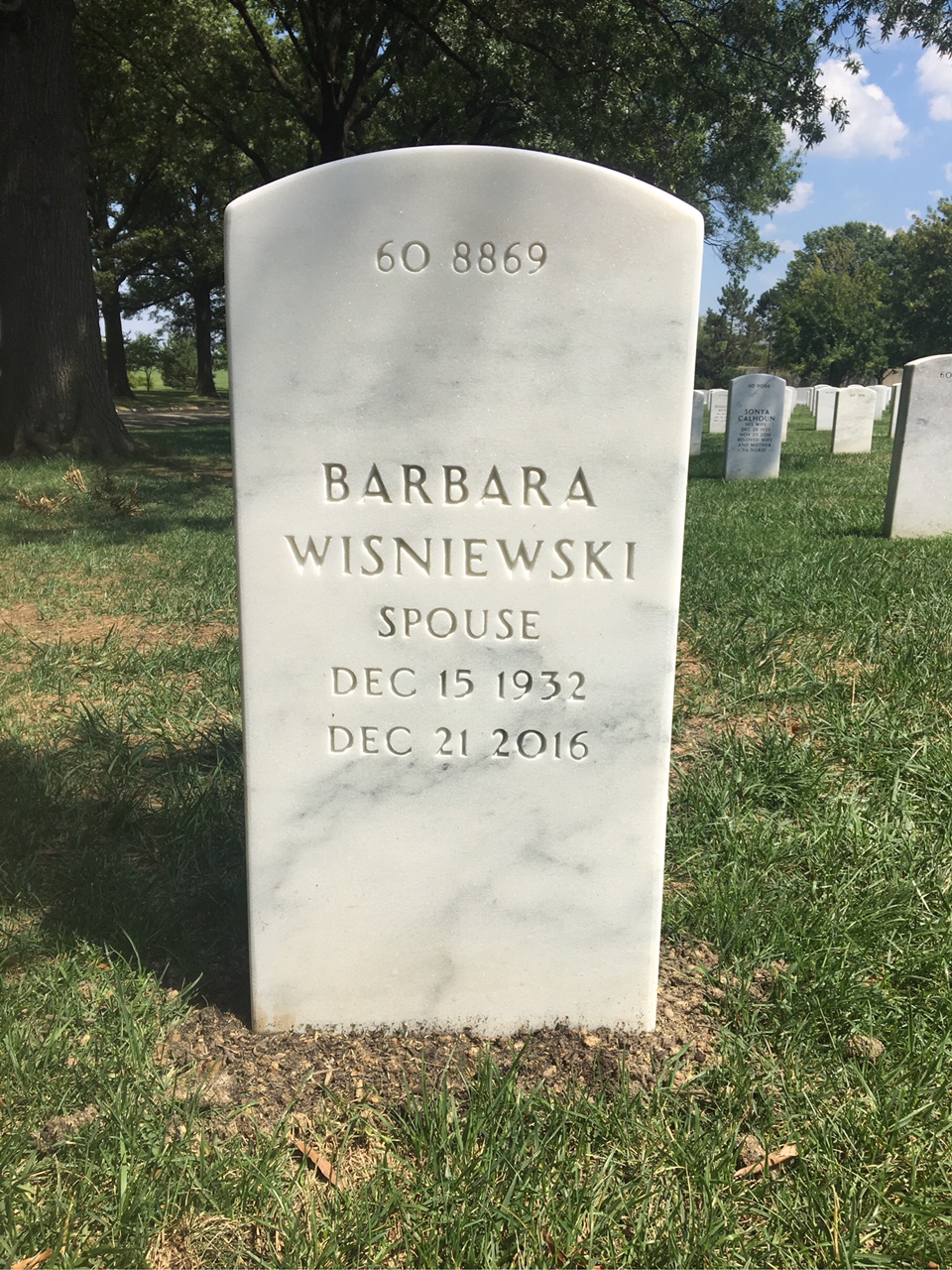 Back of headstone — Eugene Huget