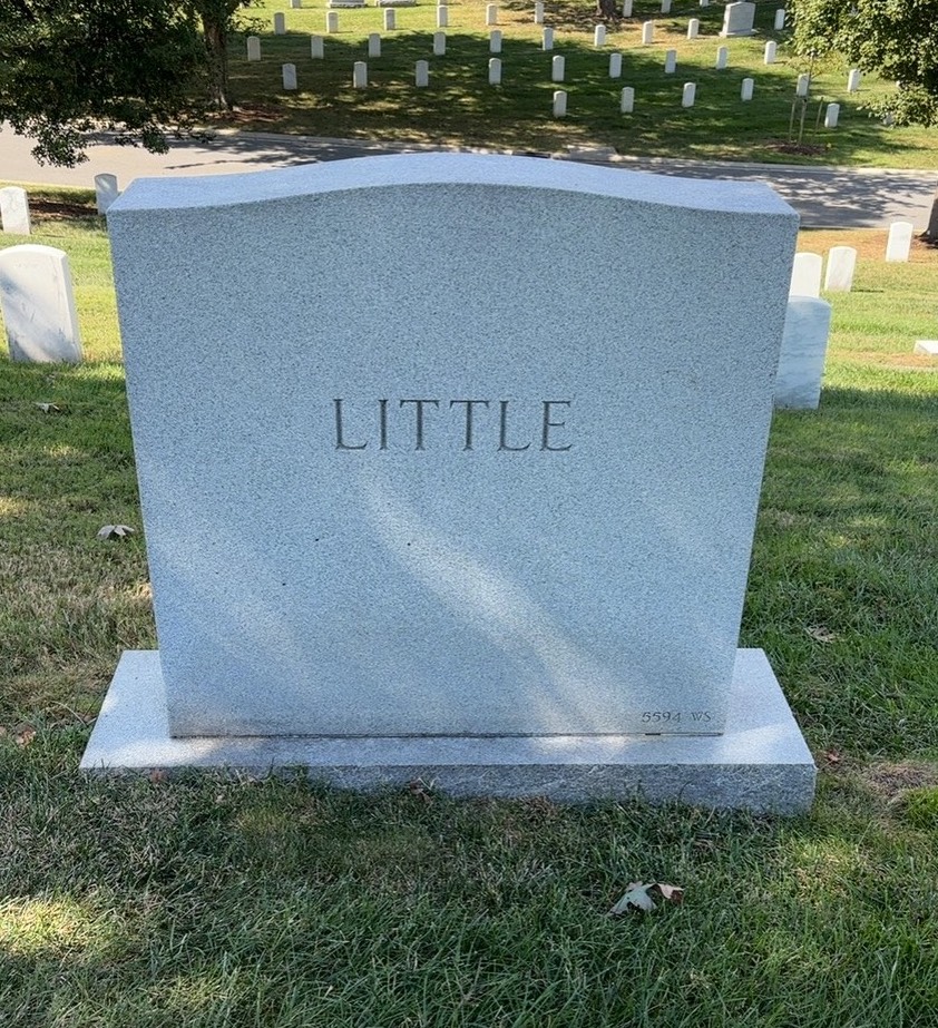 Back of headstone — Ashley Little