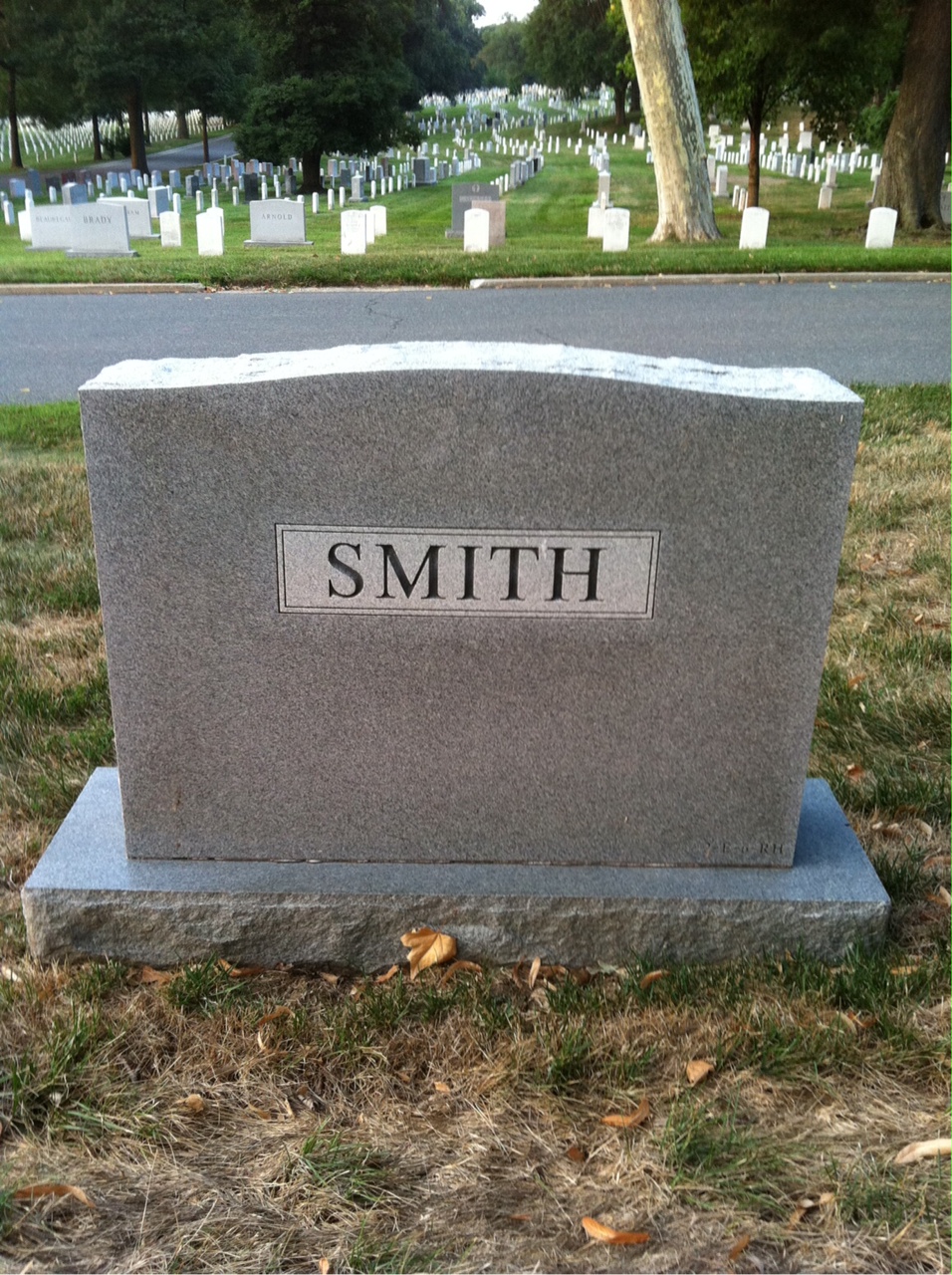 Back of headstone — Fred Smith