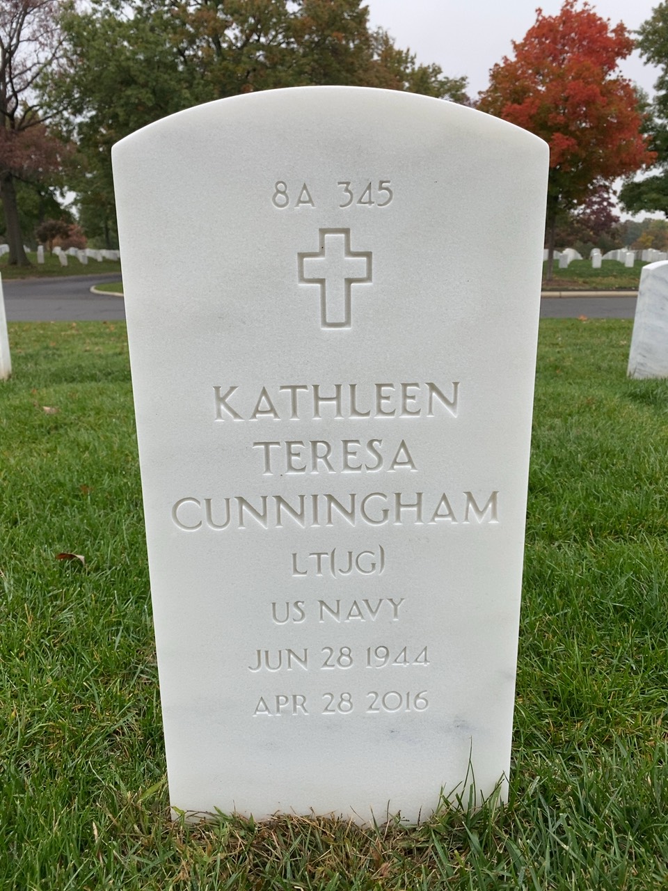 Back of headstone — Orlin Cunningham