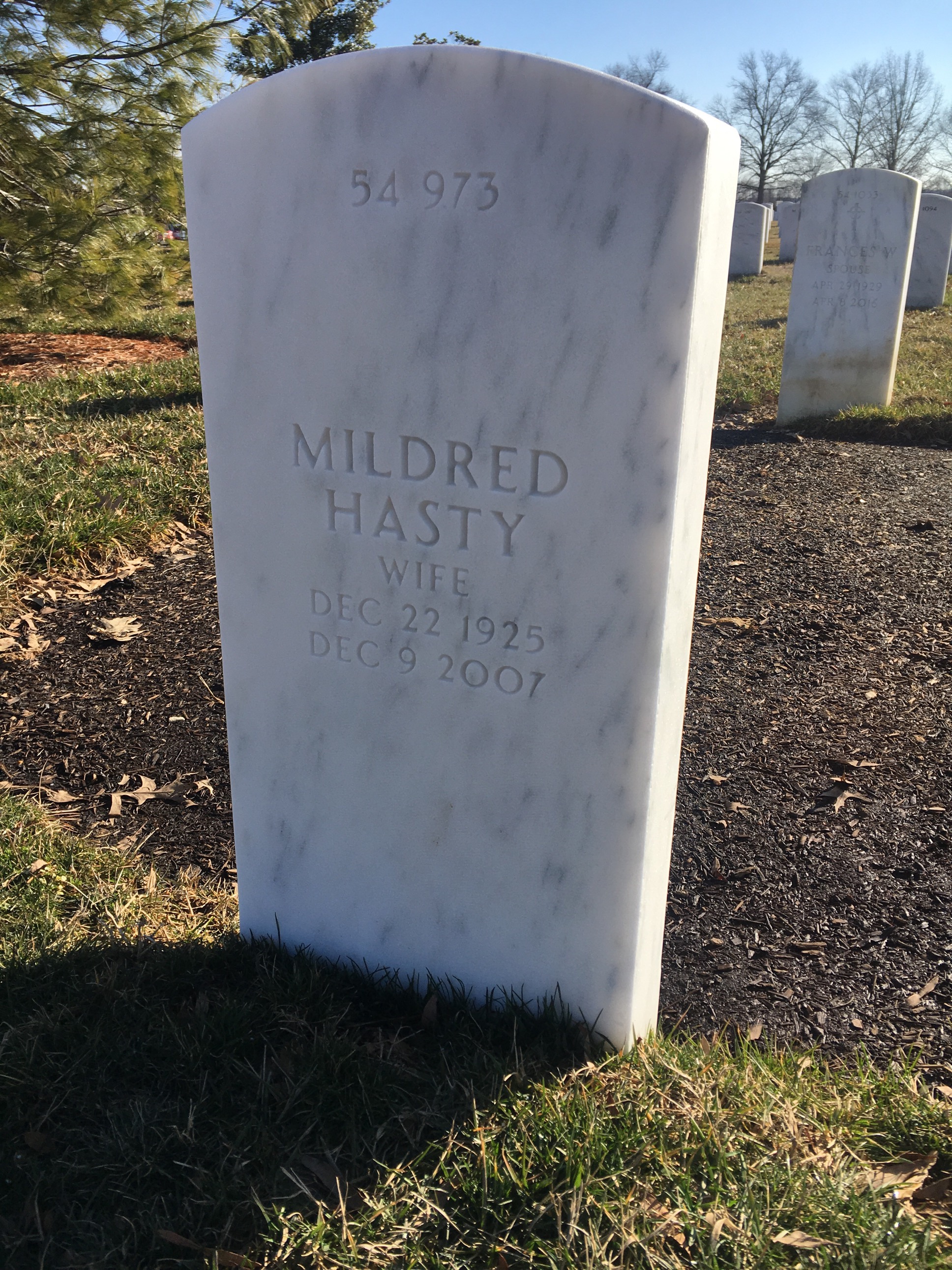 Back of headstone — Walter Inscoe