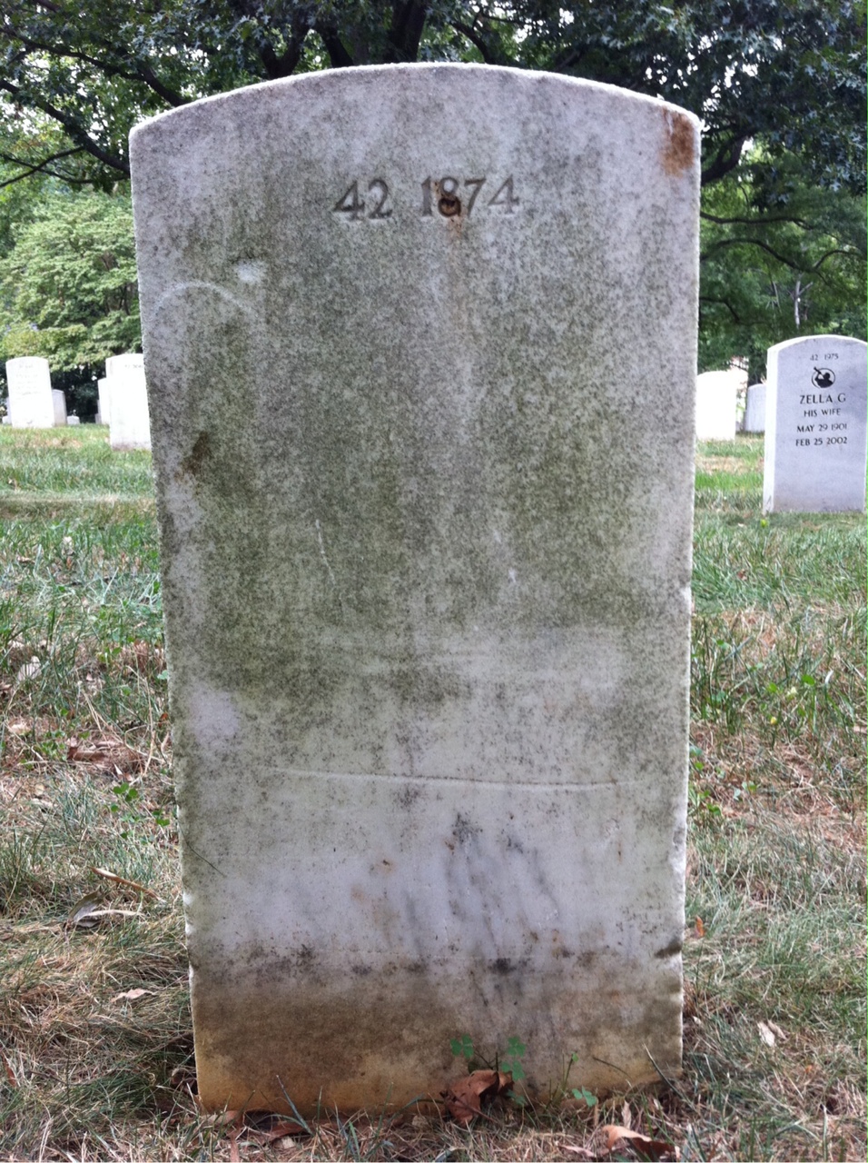 Back of headstone — Raymond Adelman