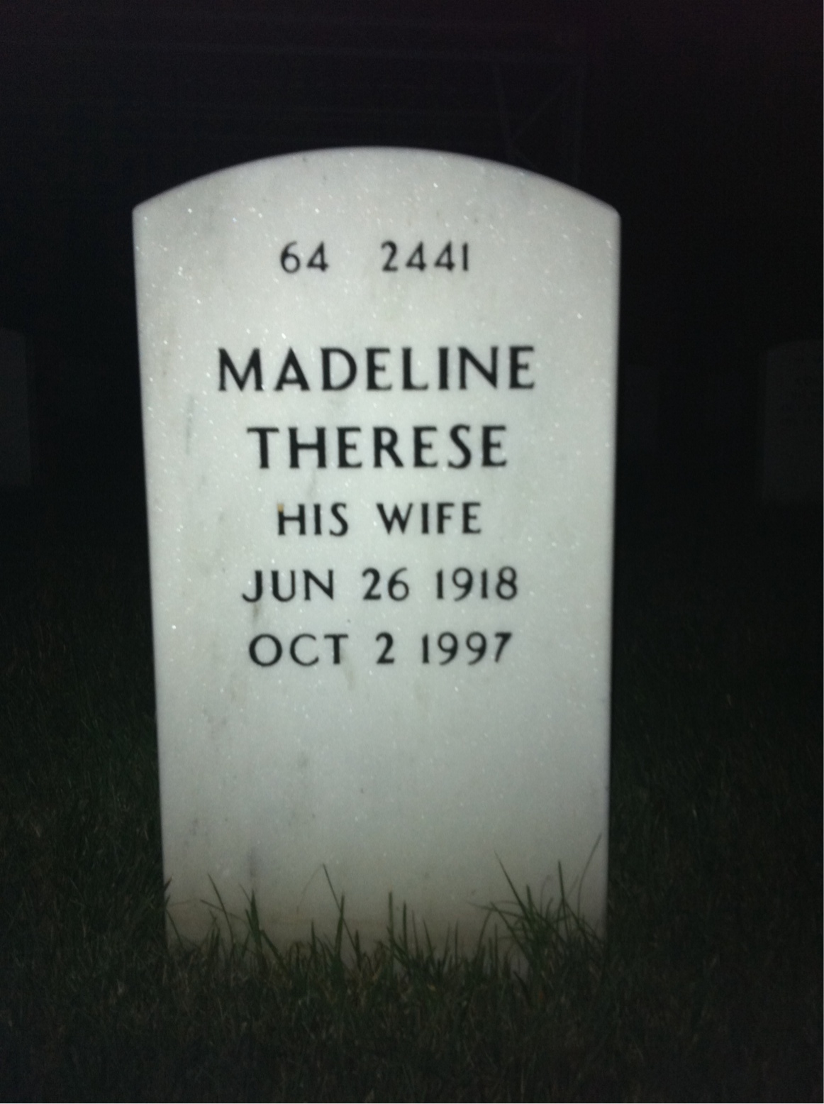 Back of headstone — William Kreher
