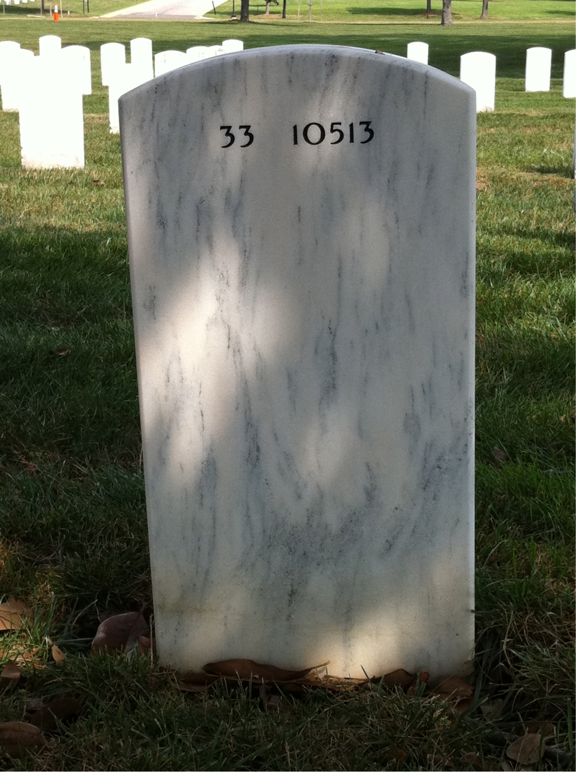 Back of headstone — Crowley Light