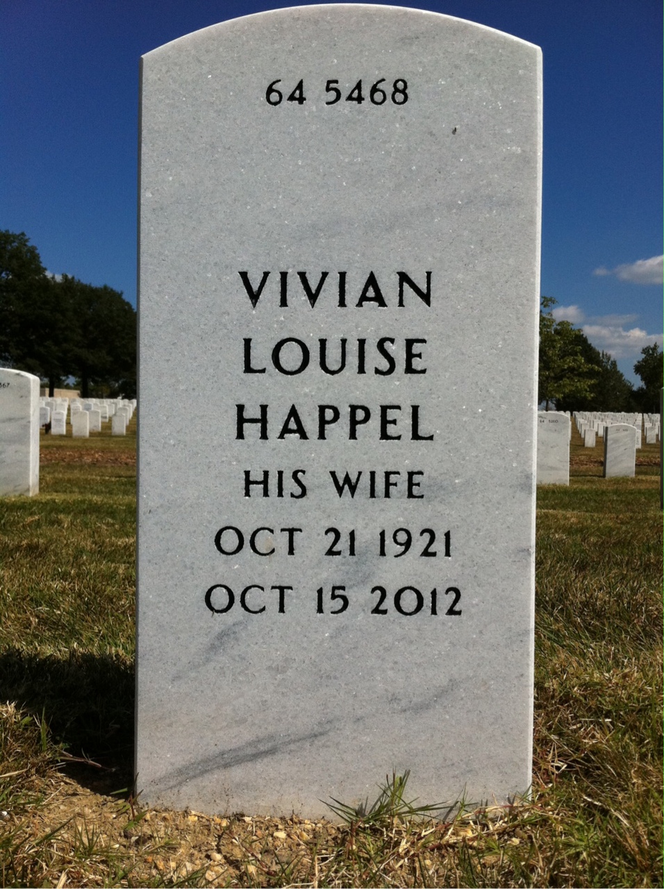 Back of headstone — Russell Brock
