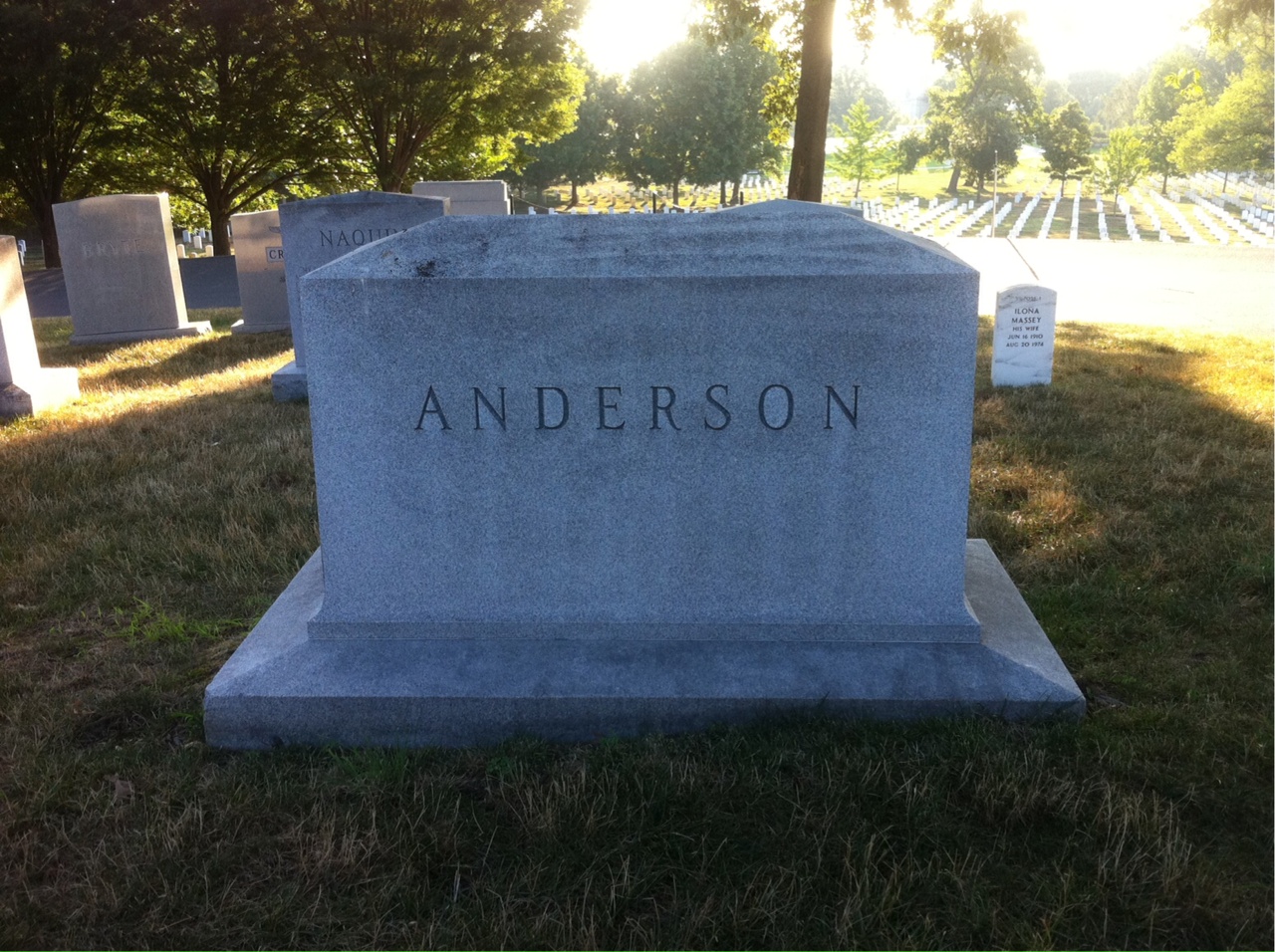 Back of headstone — Martin Anderson