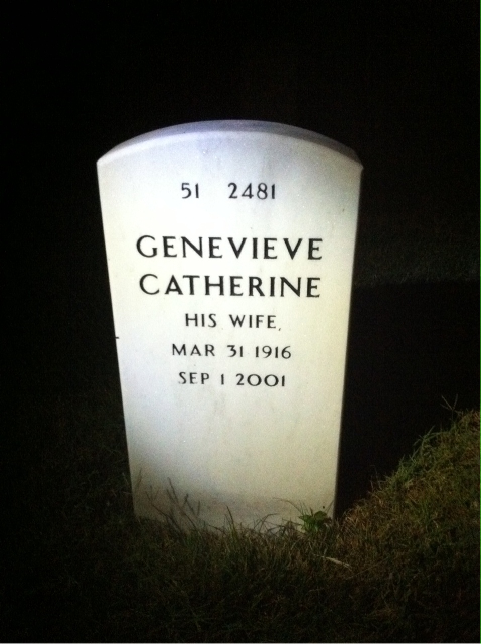 Back of headstone — Joseph Bernard