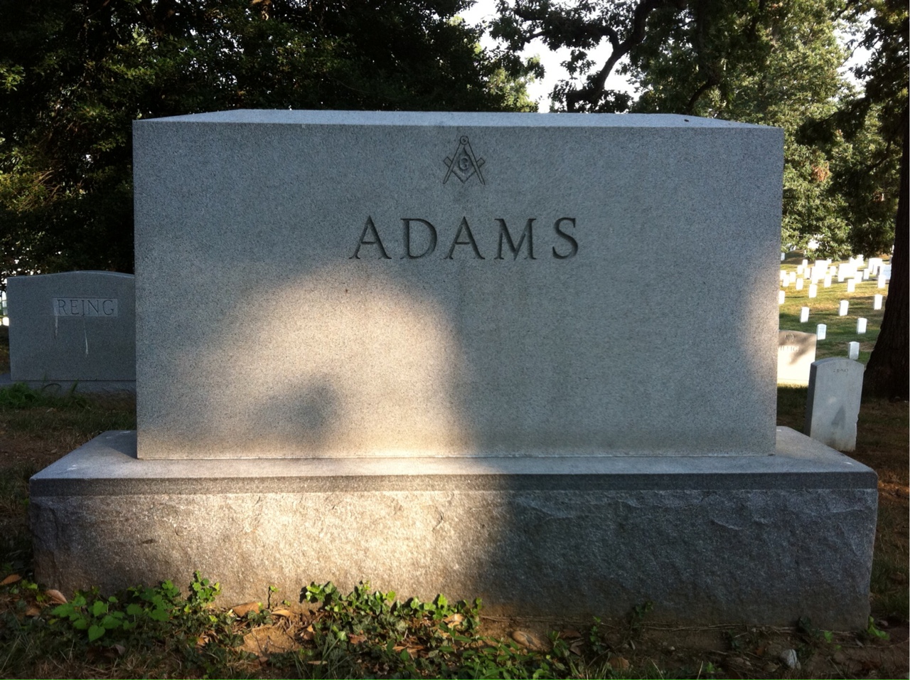 Back of headstone — Adalaide Adams
