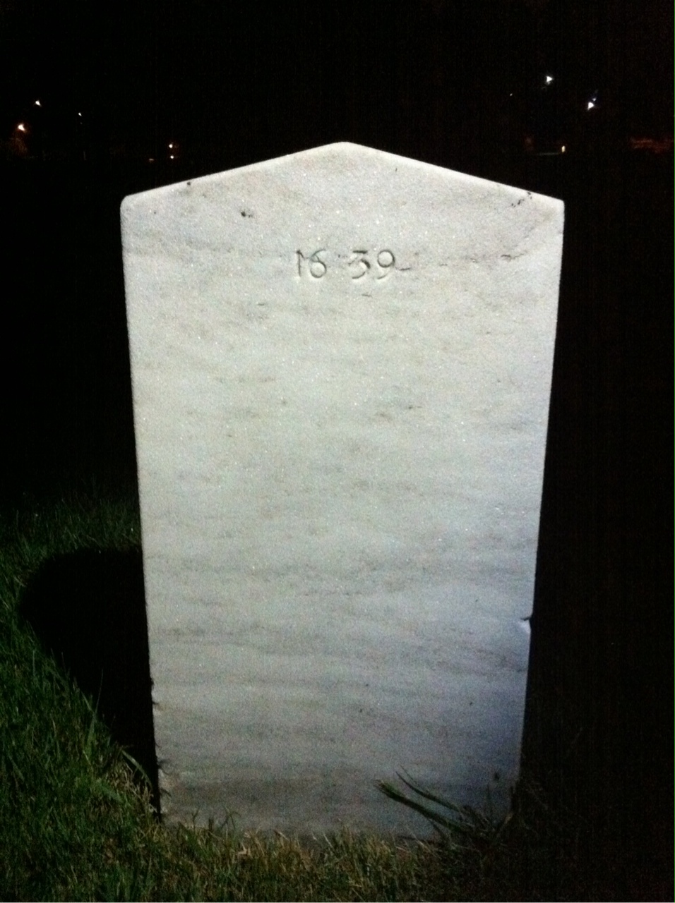 Back of headstone — Andrew Mustain
