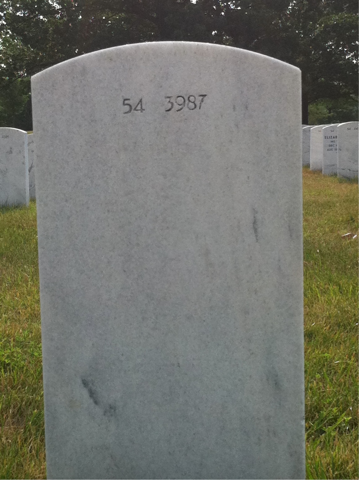 Back of headstone — William Phears