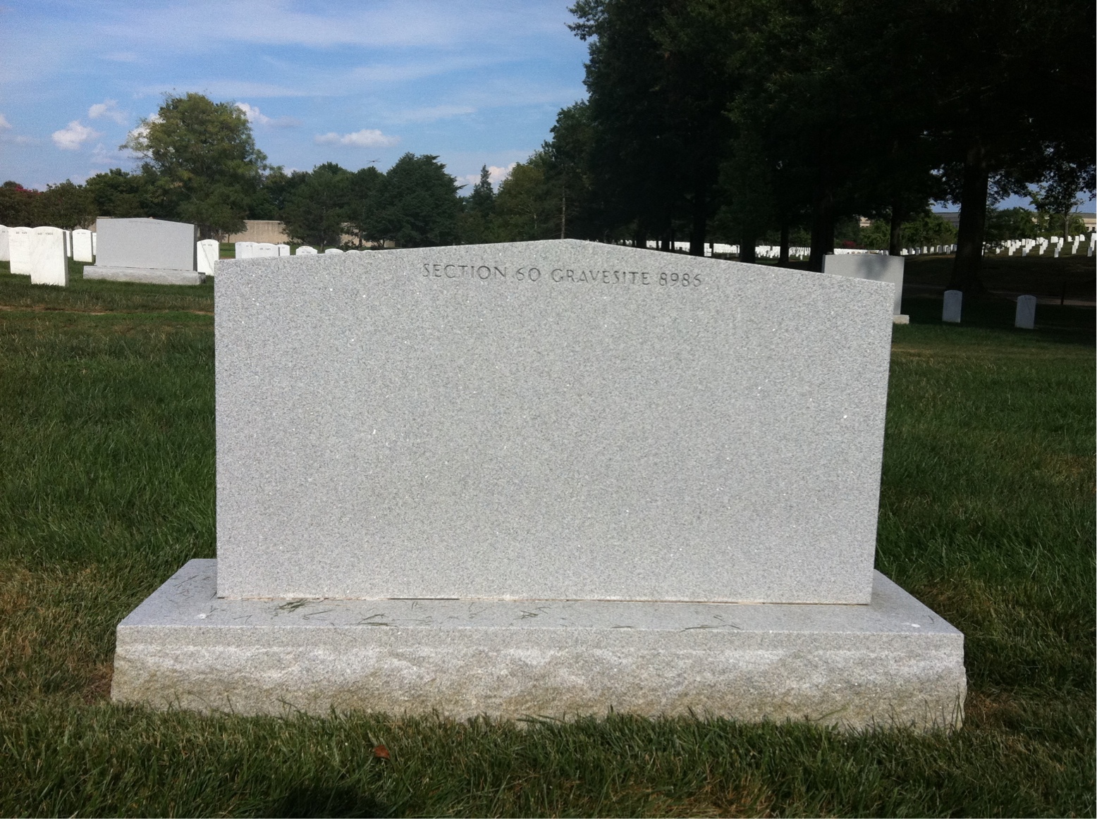 Back of headstone — Gomer Reese