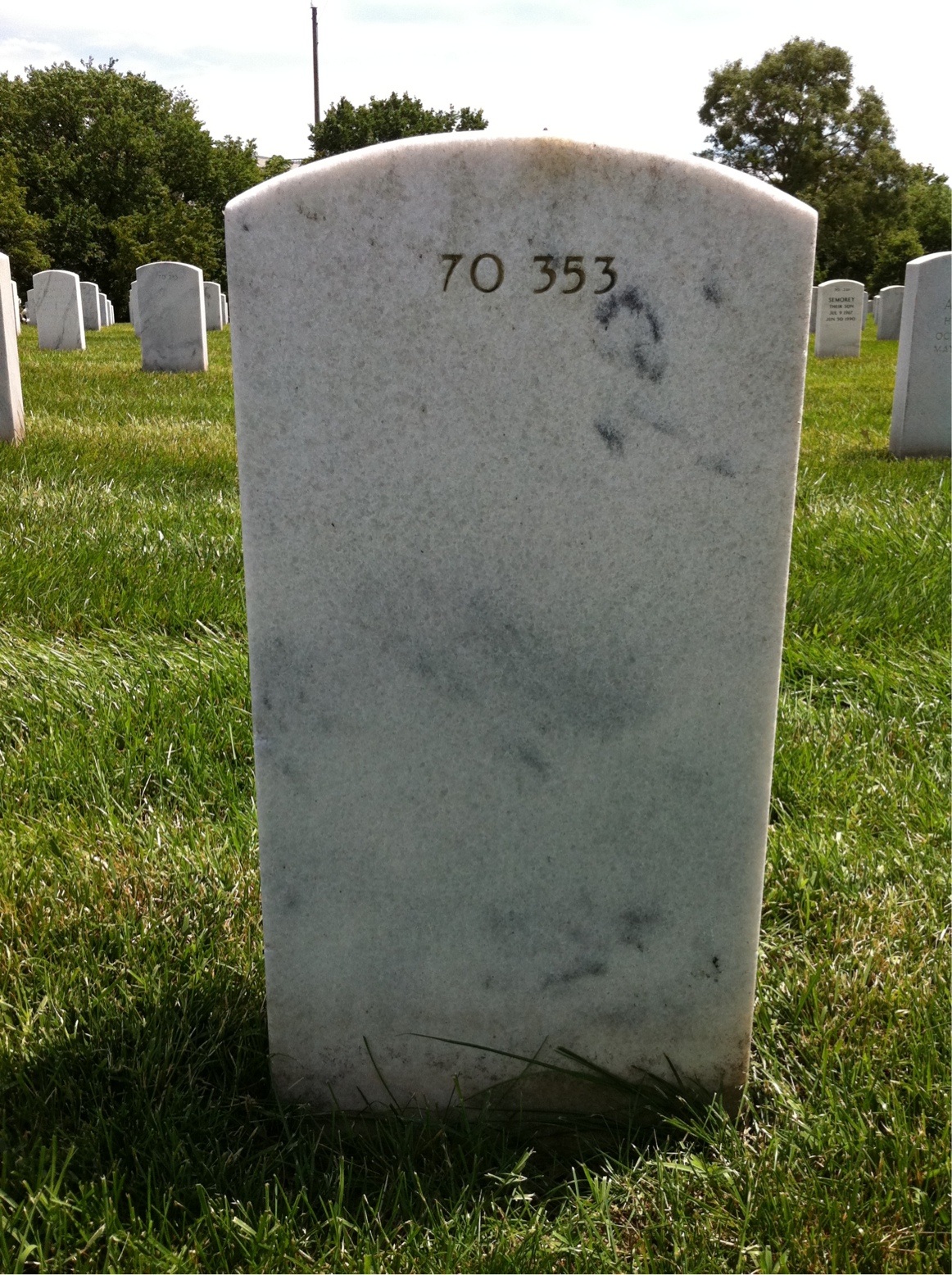 Back of headstone — Samuel Perry Thomas