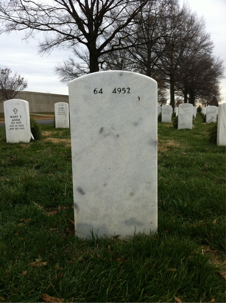 Back of headstone — Fred Blohm