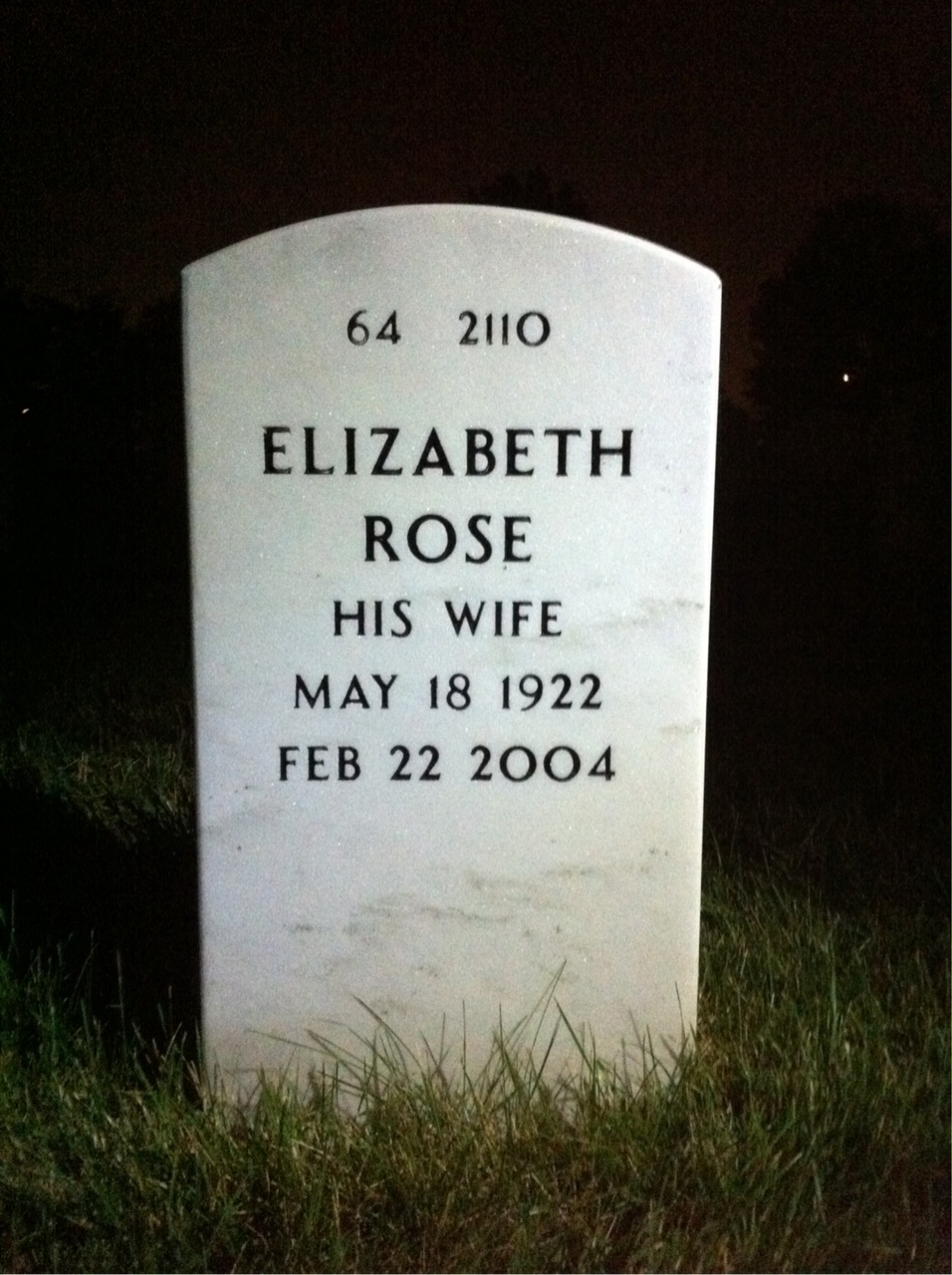 Back of headstone — I Gersuk
