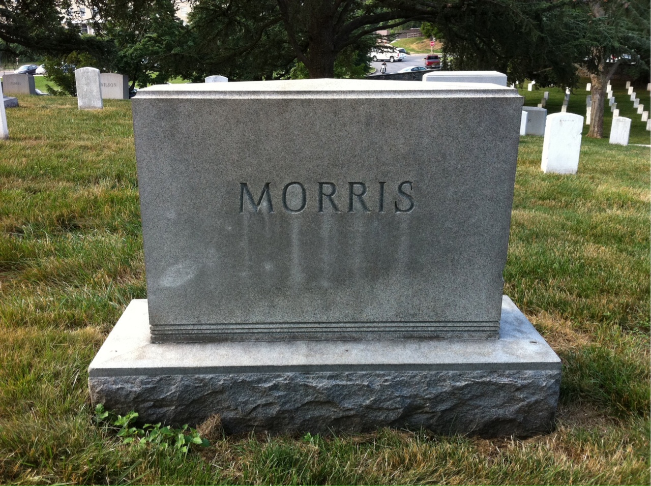 Back of headstone — Loren Morris