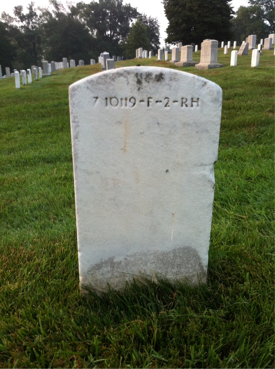 Back of headstone — John Allen