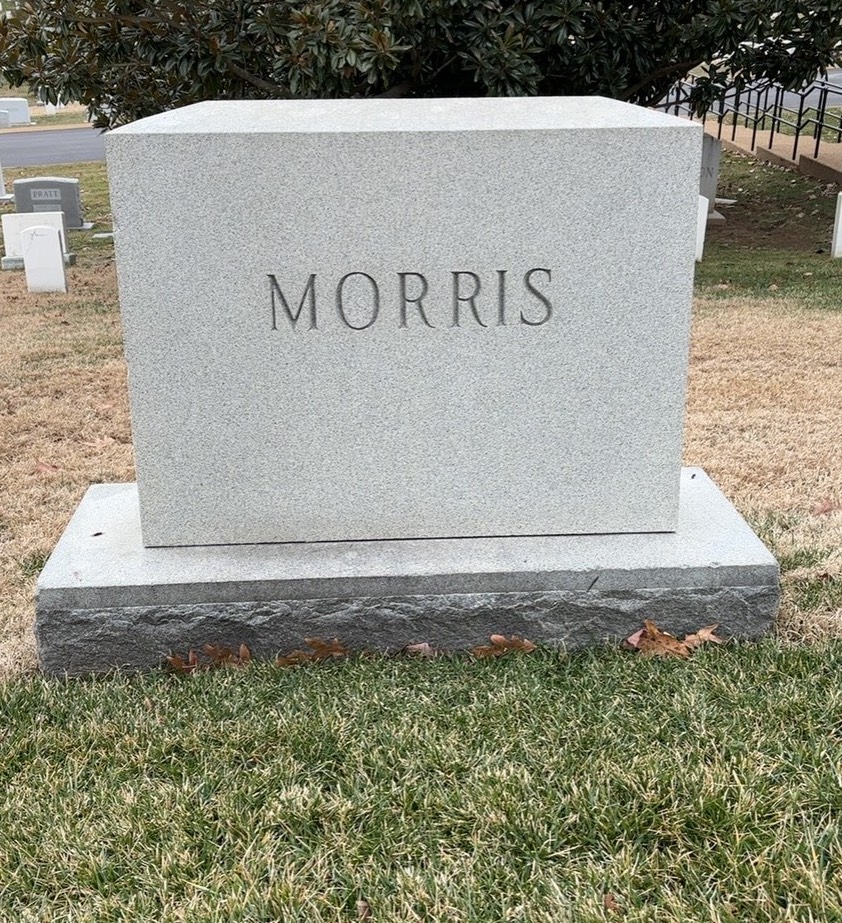 Back of headstone — Roy Morris