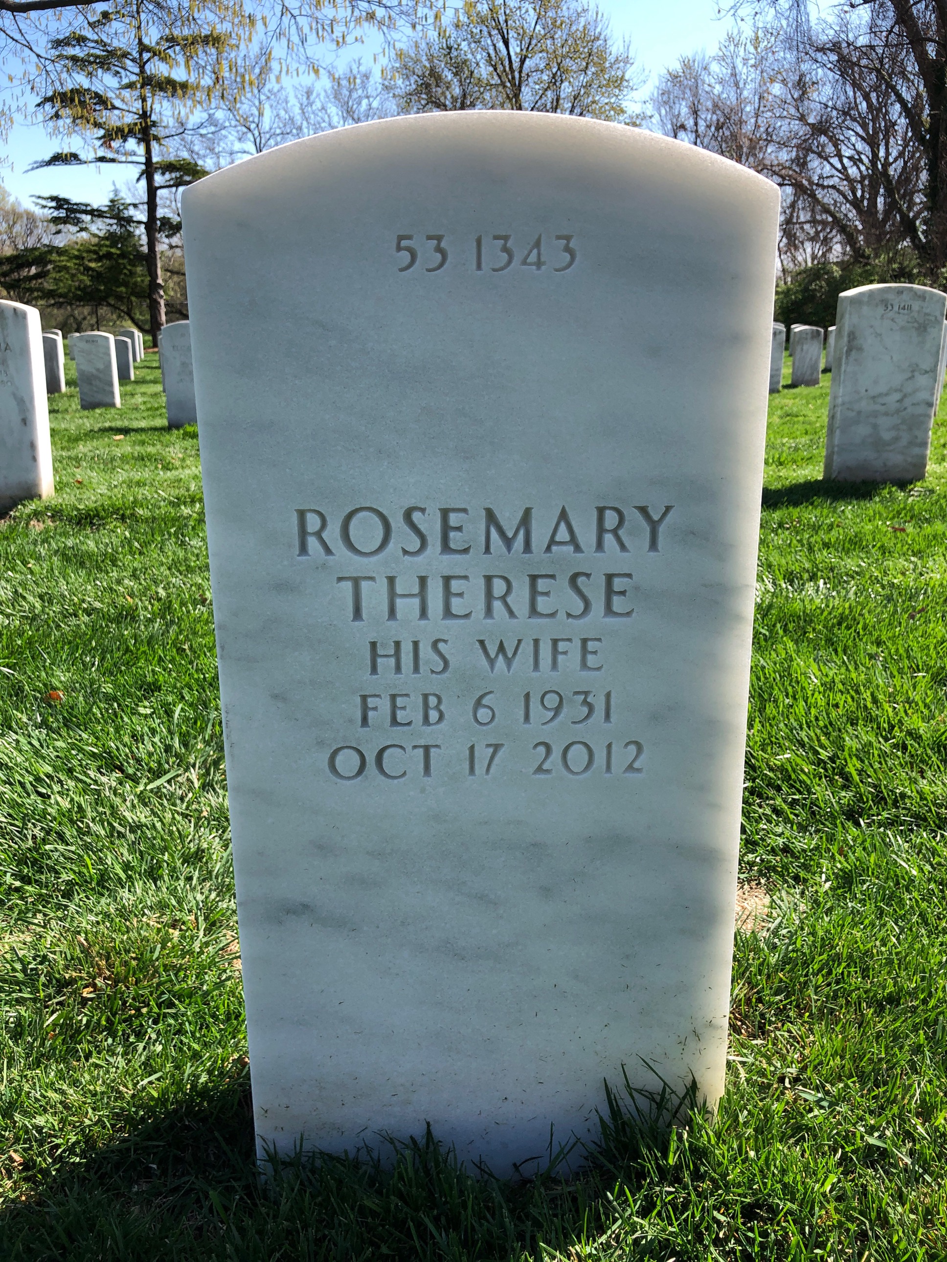 Back of headstone — Joseph Mudd