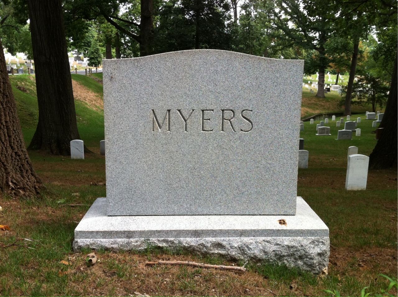 Back of headstone — Harry Myers
