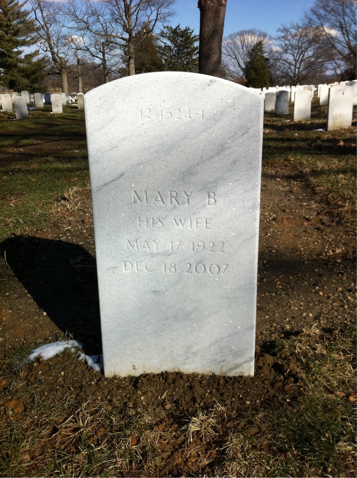 Back of headstone — William Wright