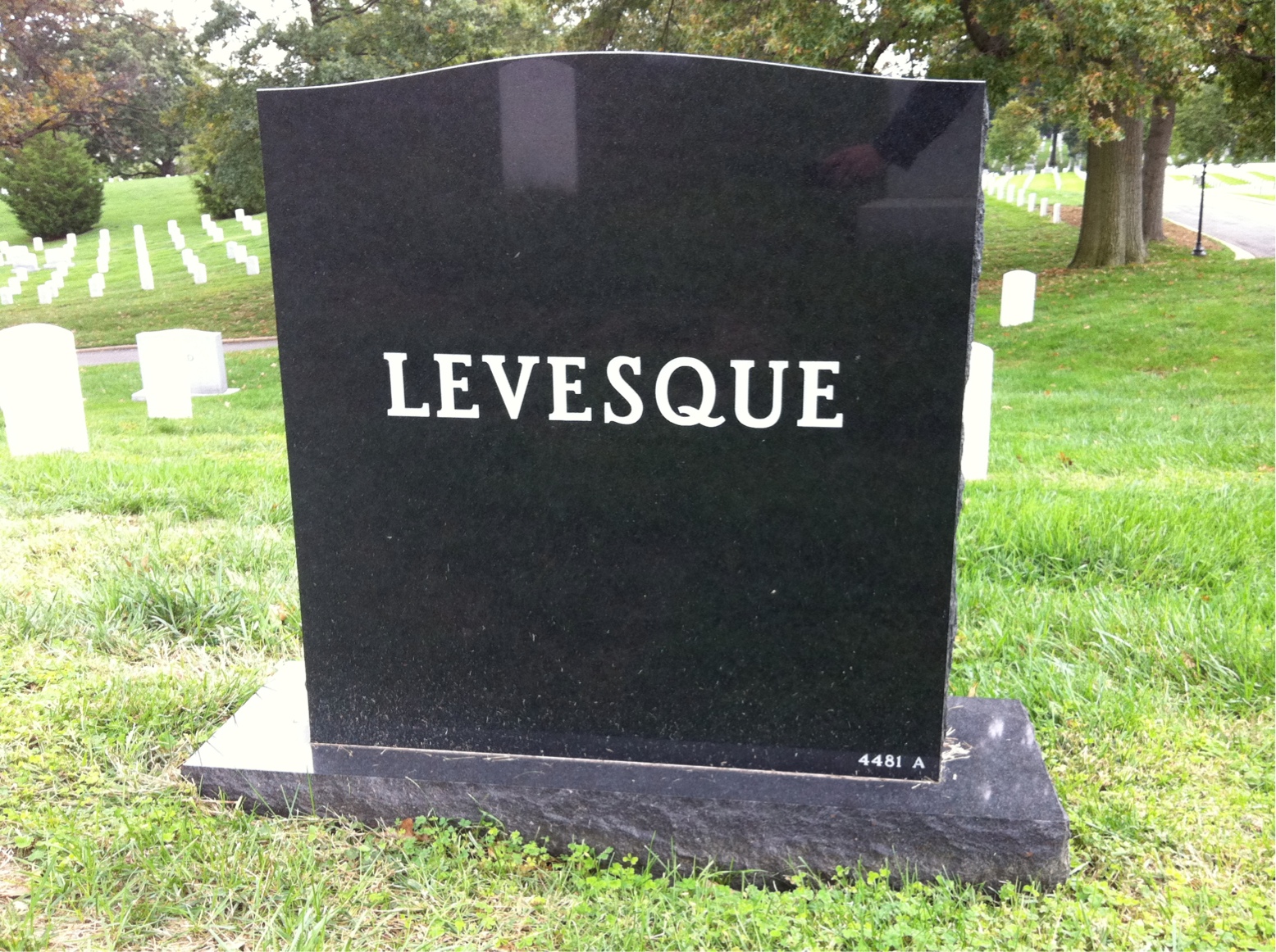Back of headstone — Joseph Levesque