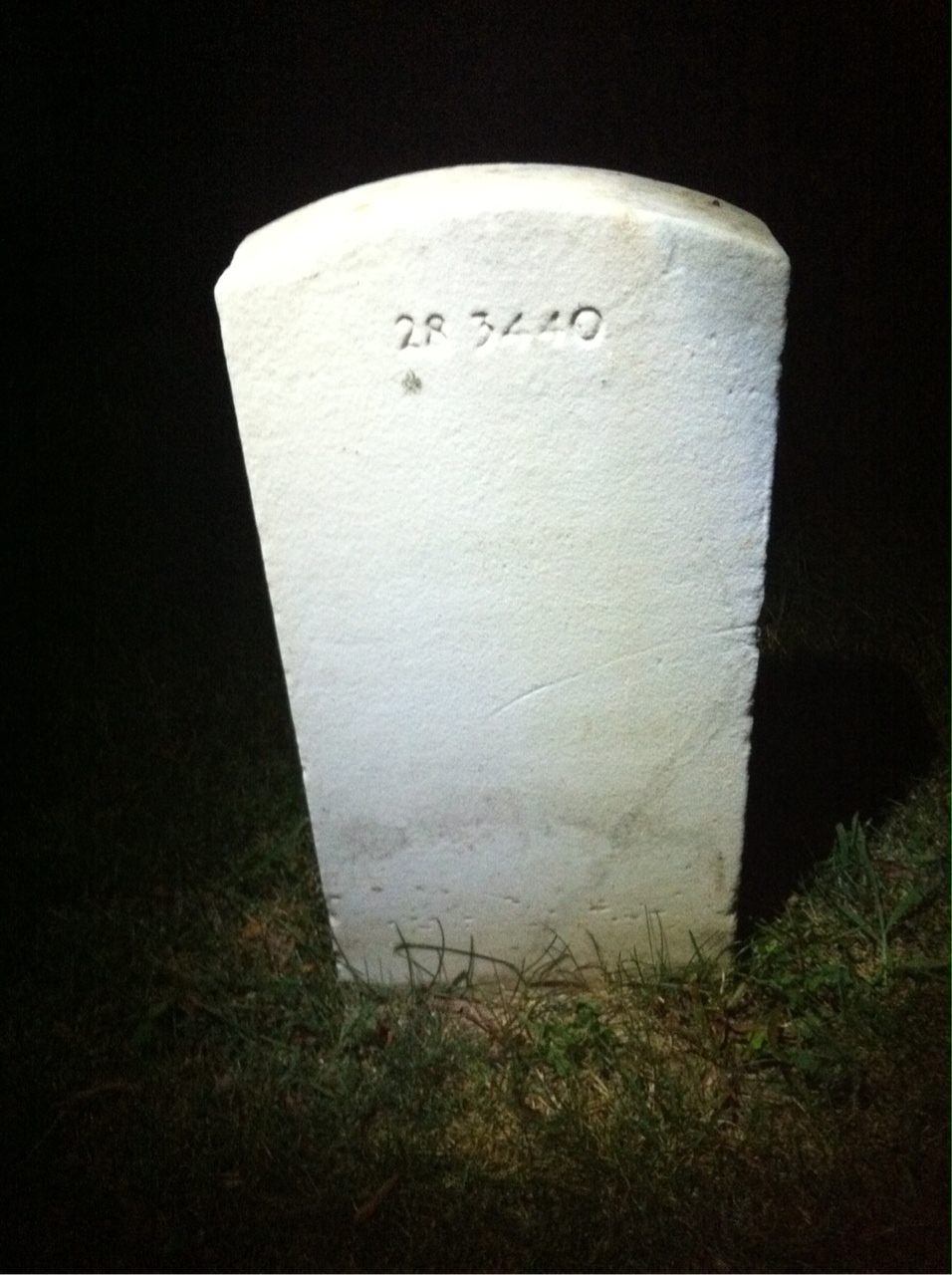 Back of headstone — William H Carter