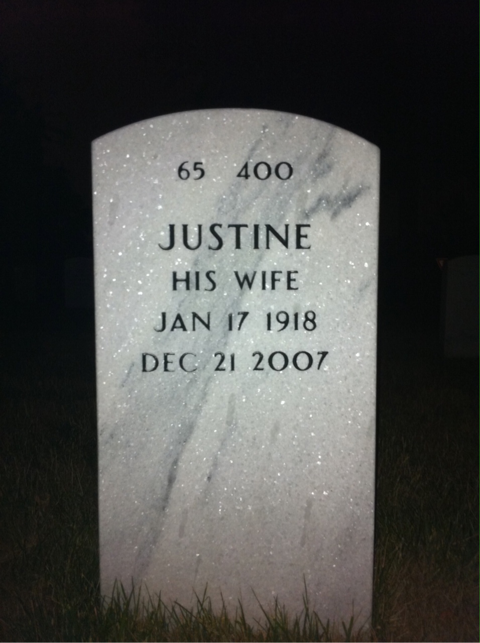 Back of headstone — Merl Scheffey