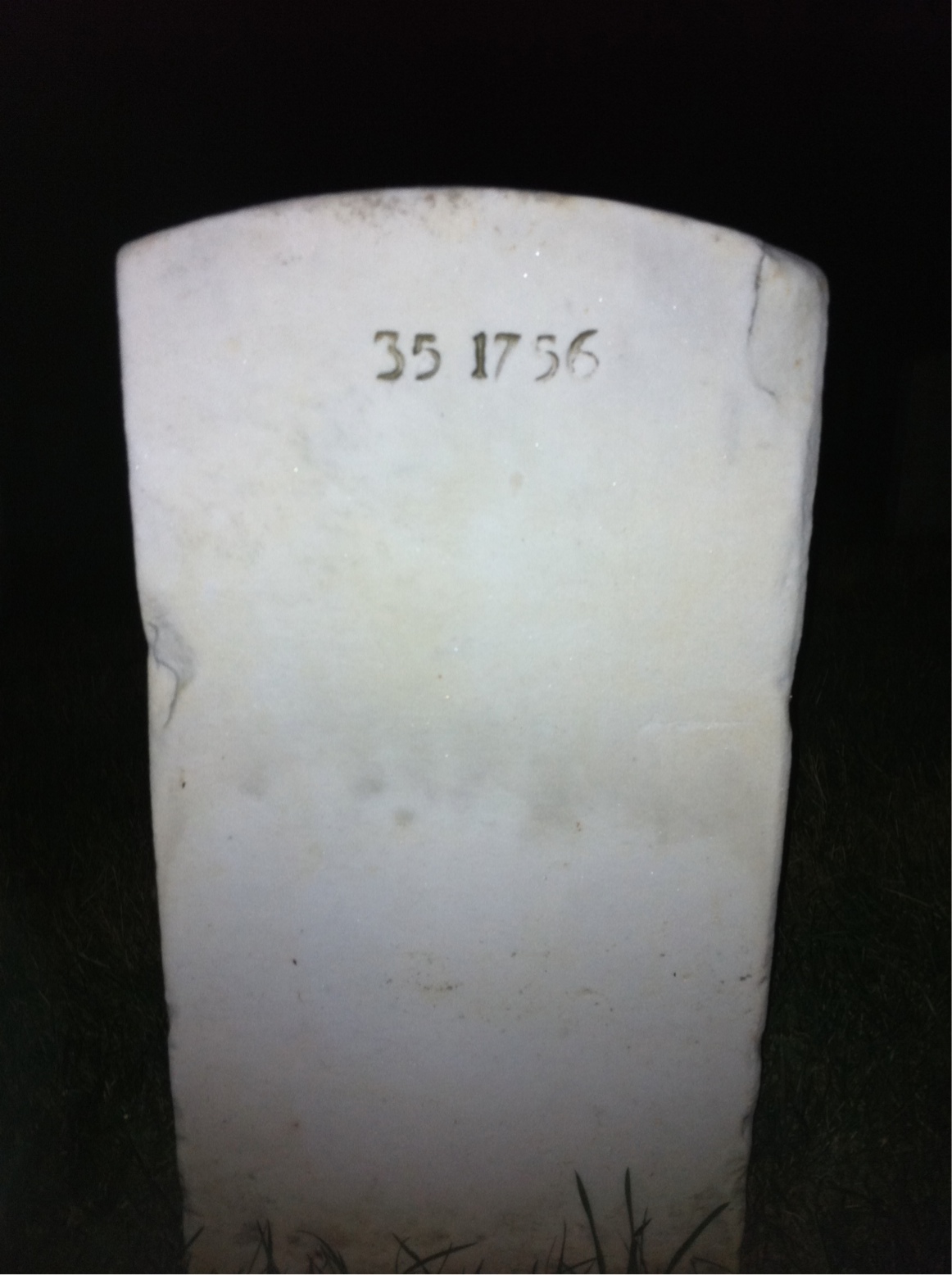 Back of headstone — James Arcaro