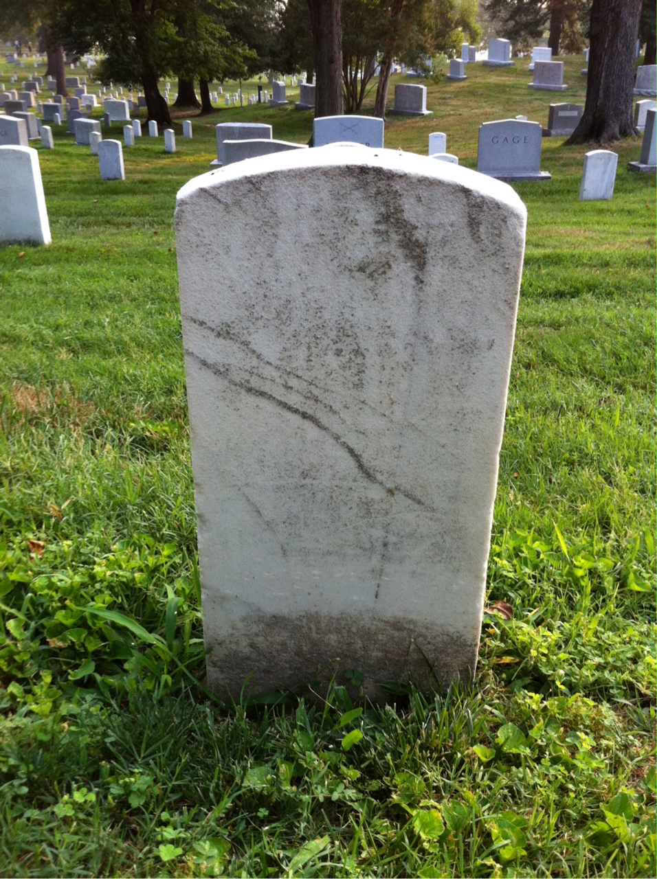 Back of headstone — Frank Averill