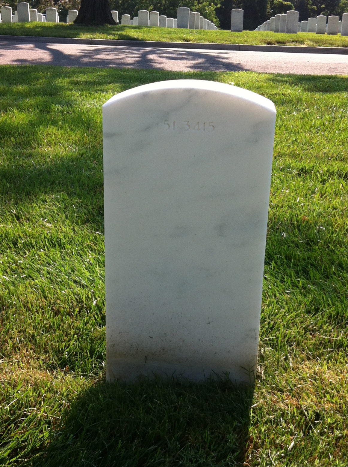 Back of headstone — William Anthony Meeley