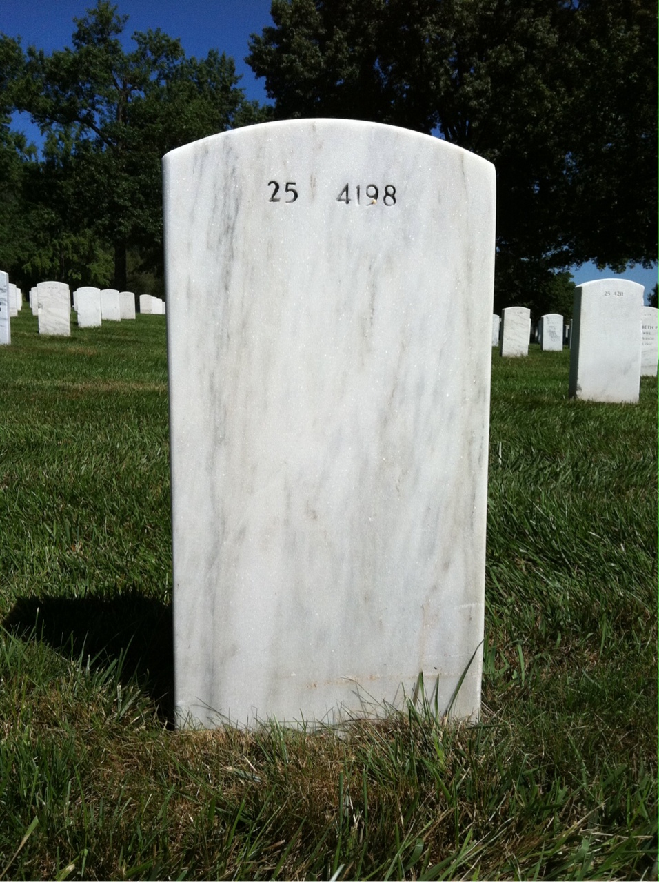 Back of headstone — Joseph Mount