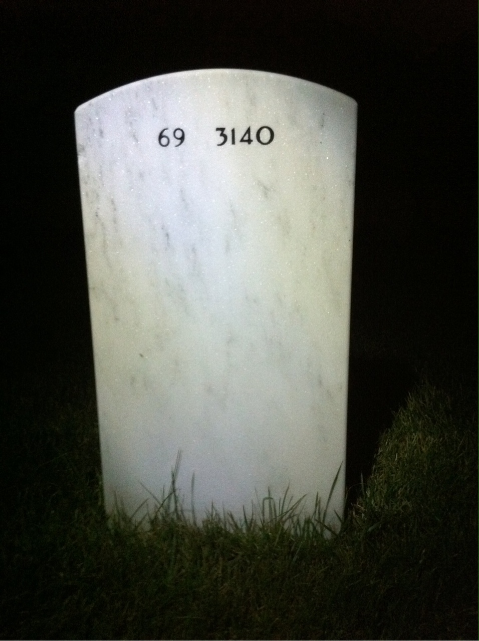 Back of headstone — Karl Haendle