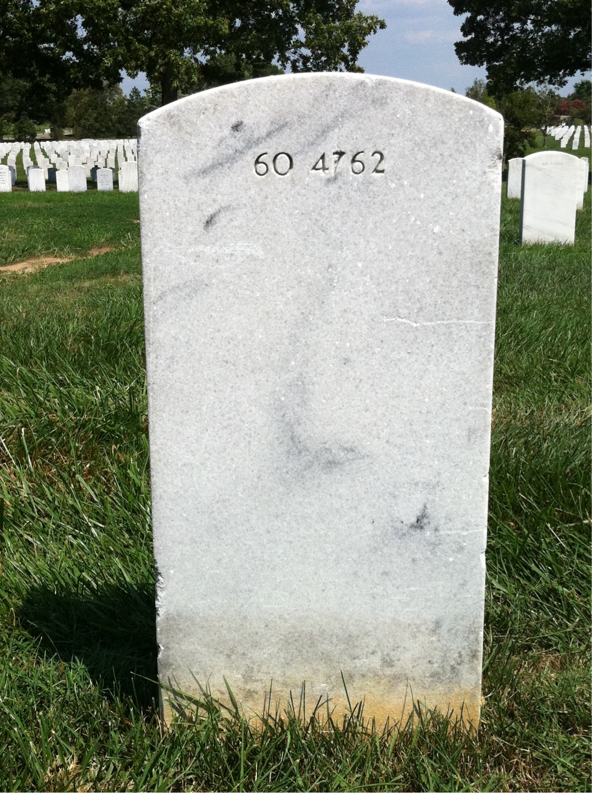 Back of headstone — Robert Miller