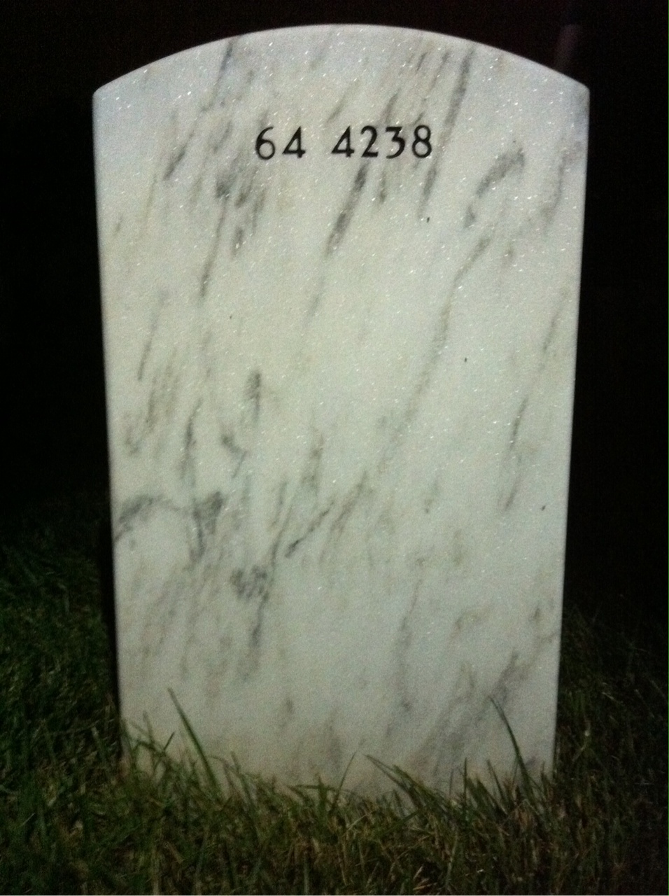 Back of headstone — John Howard