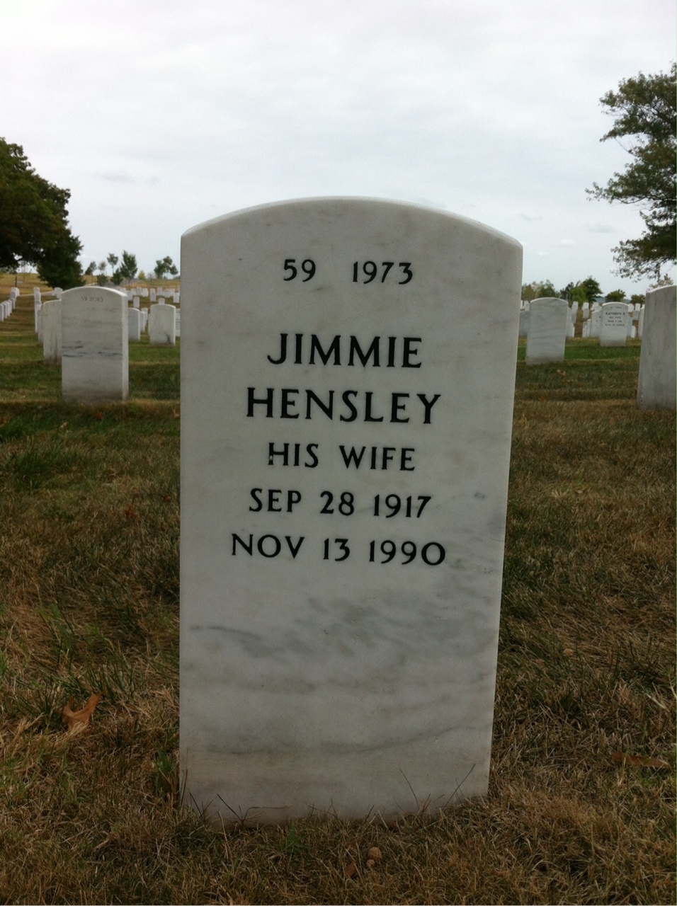 Back of headstone — Gerald Johnson
