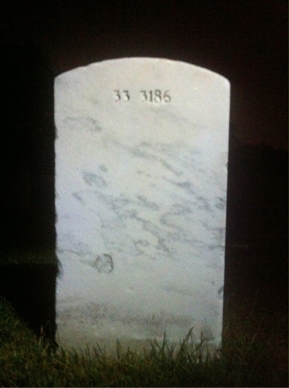 Back of headstone — Thomas F Mchale