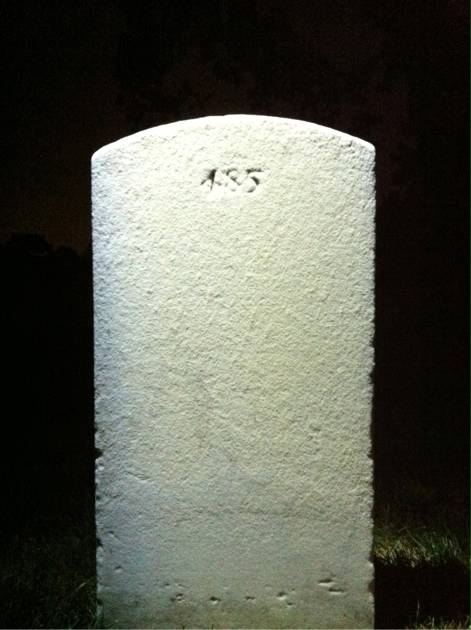 Back of headstone — Janet Moss