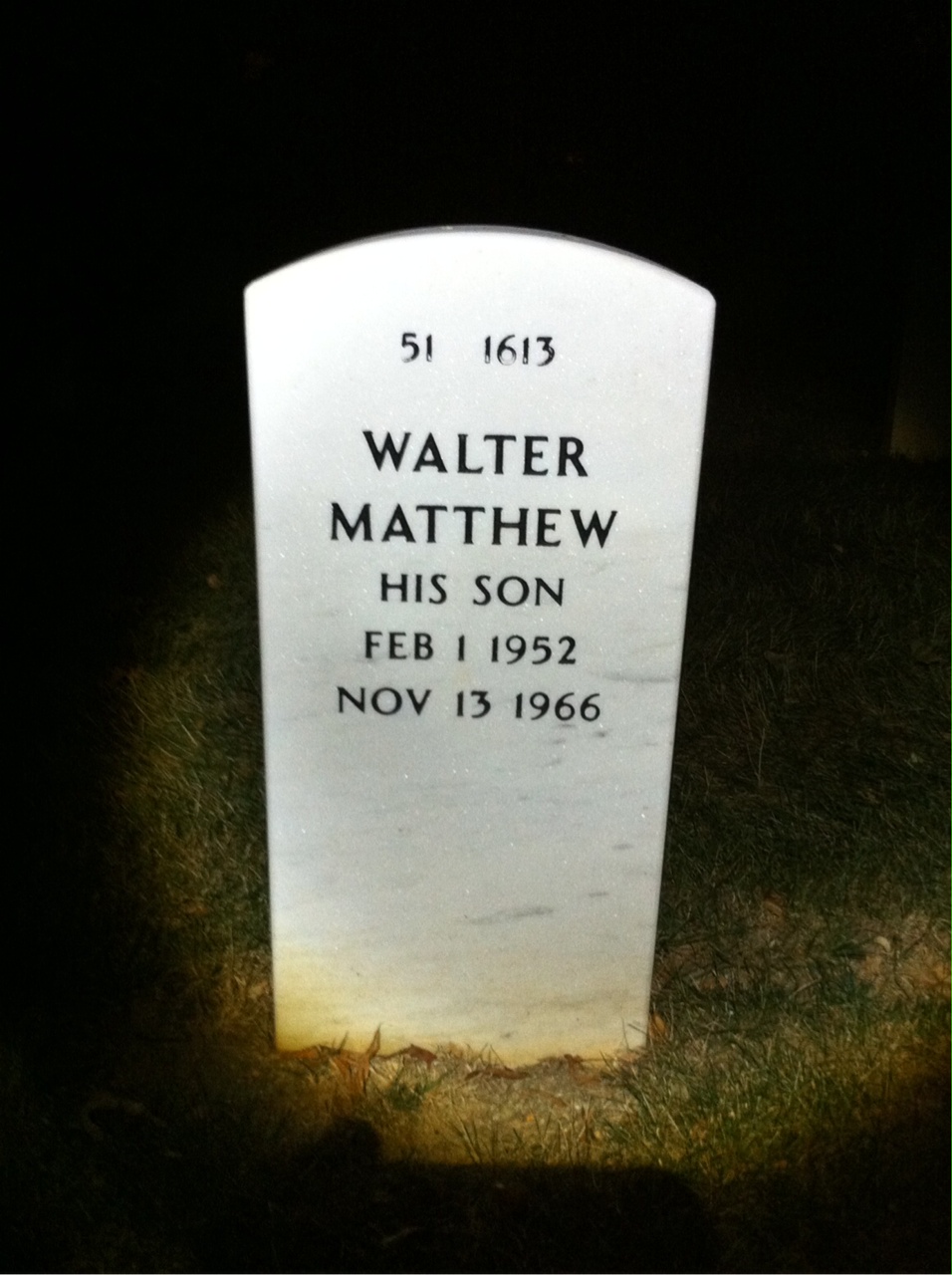 Back of headstone — Stanley Yamrick