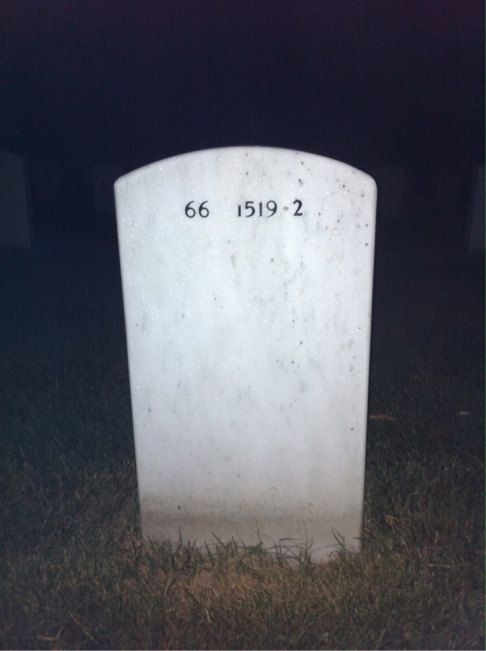 Back of headstone — Jack Jewell
