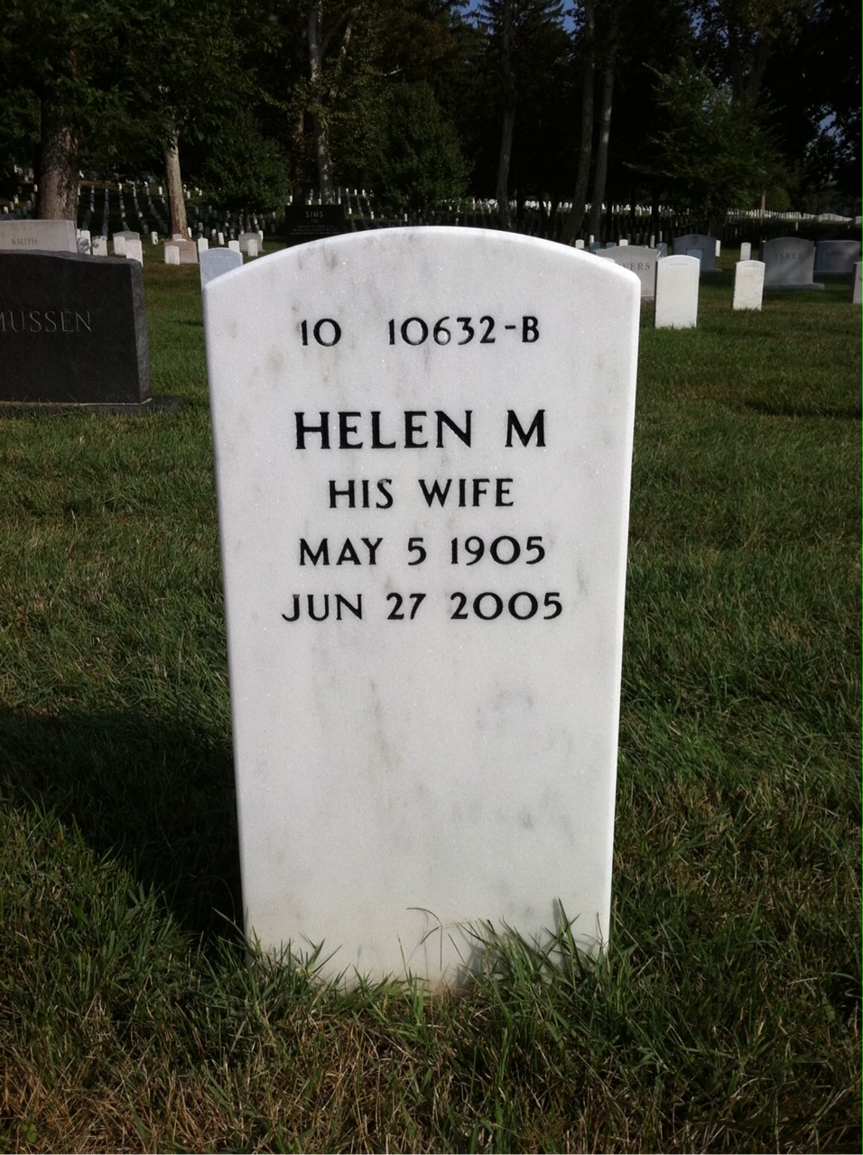 Back of headstone — Henry Kirkpatrick