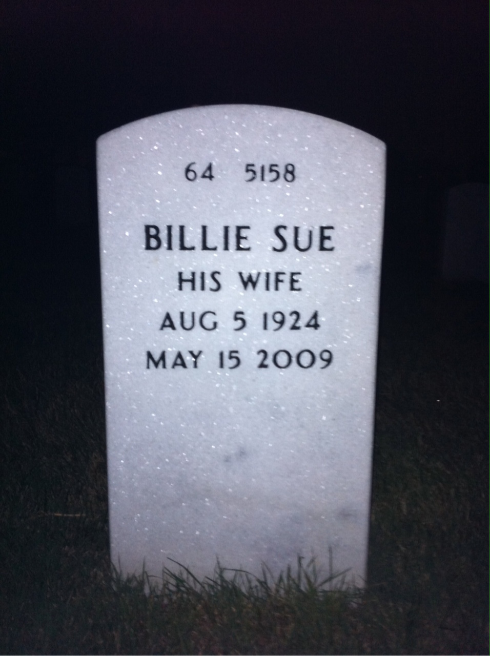 Back of headstone — Glenn Farmer