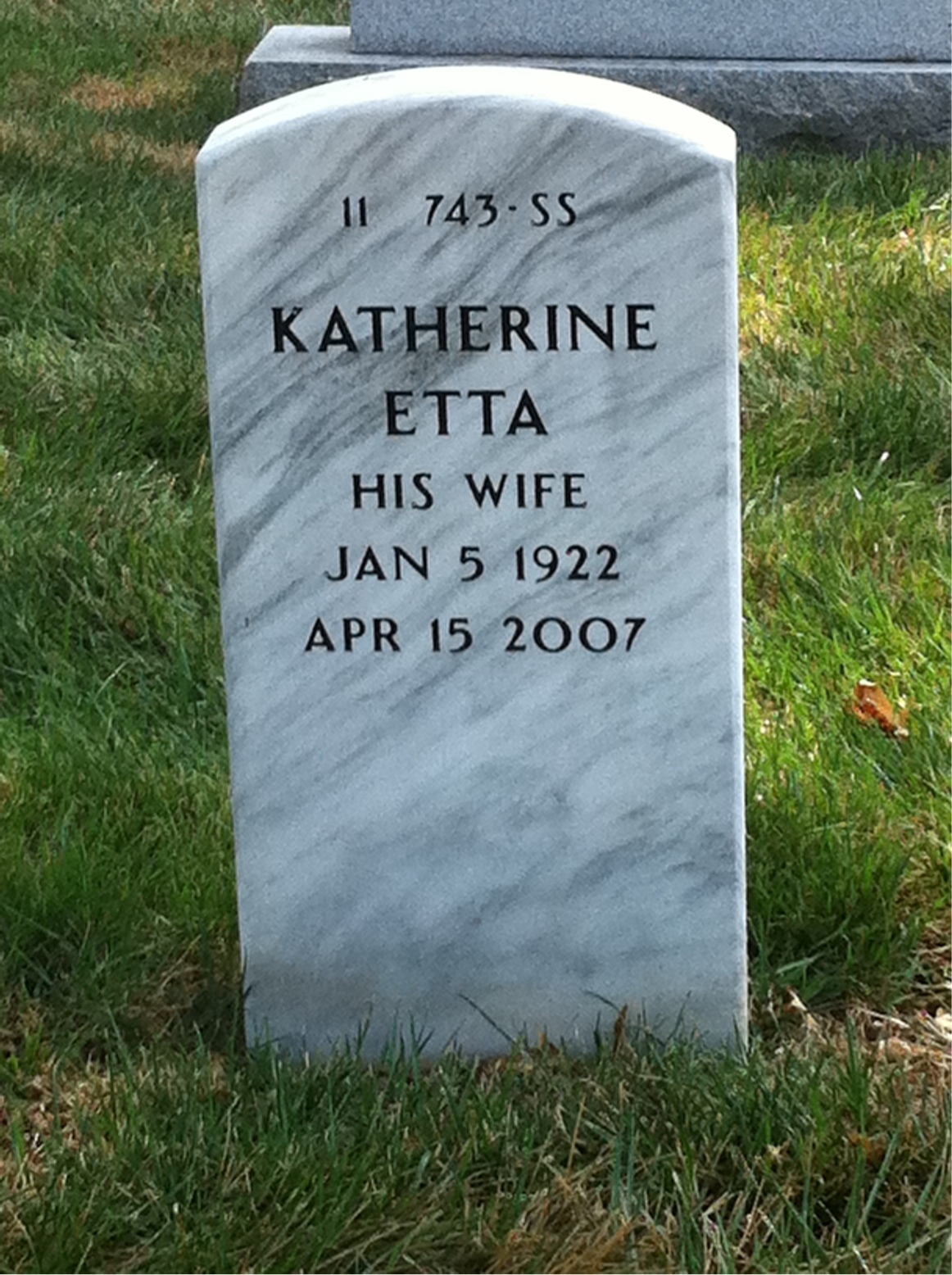 Back of headstone — Willard Colbert