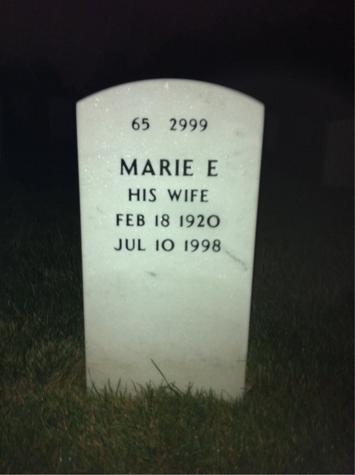 Back of headstone — John Rice