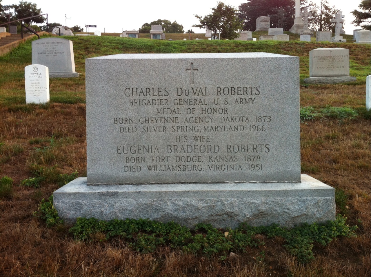 Headstone shared by 2 interments, including Charles Duval Roberts