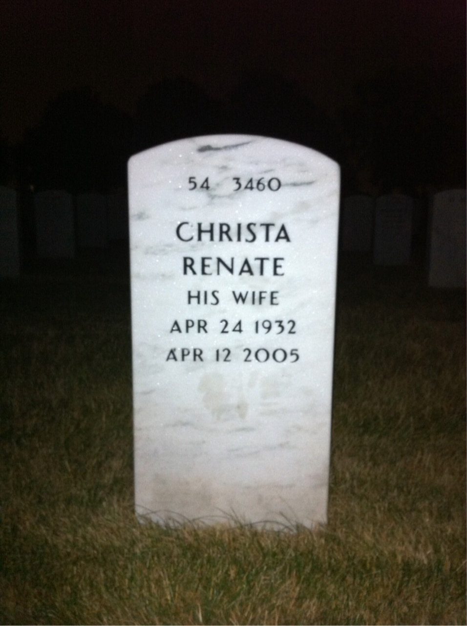 Back of headstone — Marvin Knowles