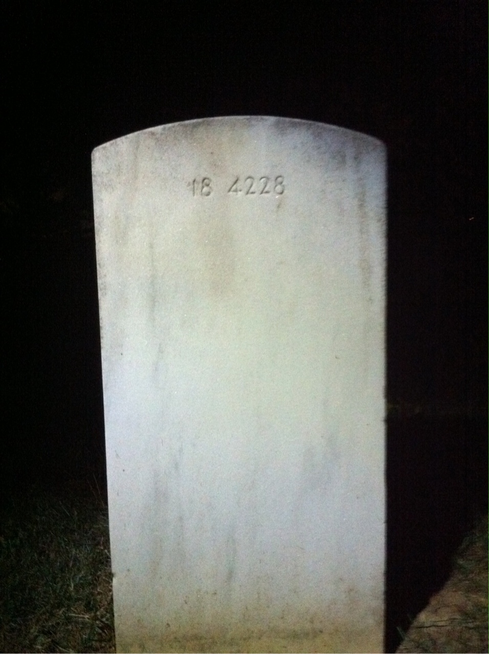 Back of headstone — William Baker